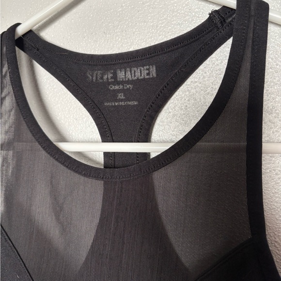 Steve Madden Black Mesh Sports Bra - Picture 2 of 3